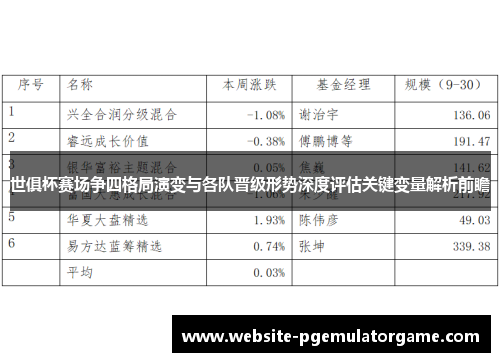 世俱杯赛场争四格局演变与各队晋级形势深度评估关键变量解析前瞻